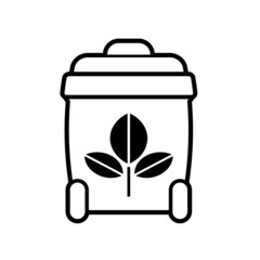 dustbin with plant vector icon