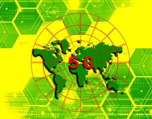 5G logo network wireless systems and internet