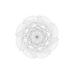 black and white graphic mandala for coloring, self design, print, wallpaper and background