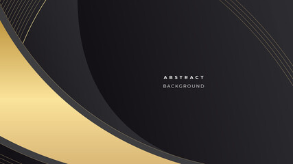 Abstract black background with gold elements