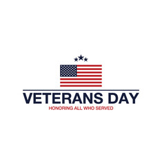 November 11. Vector illustration of American veterans day, with flag. National day. USA
