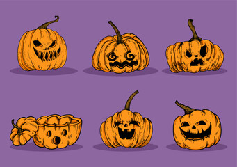 Halloween pumpkin set