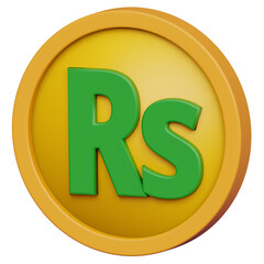Rupee 3D coin. Money currency 3D coin illustration