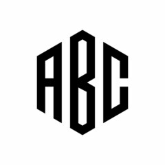 Initial three letter ABC logo hexagon