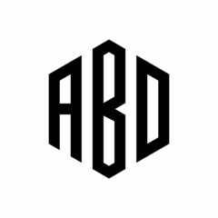 Initial three letter ABD logo hexagon
