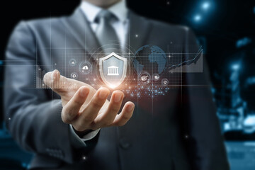 Concept of work and protection of financial in the bank.