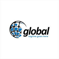 Global Company Business Logo Symbol Stock Vector illustration. Globe logo design for international business of global technology industries