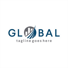 Financial global logo design. circle and chart design inspiration
