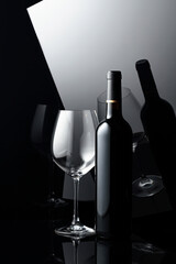Unopened bottle of red wine.