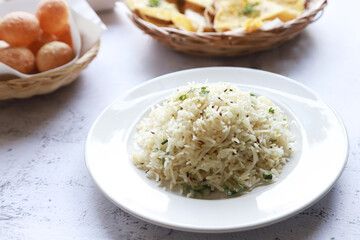 closeup Terra fried rice and spices Indai food, homemade food in India Restaurant