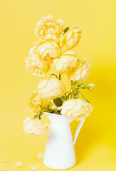 Colors of year 2021. Beautiful yellow rose flower