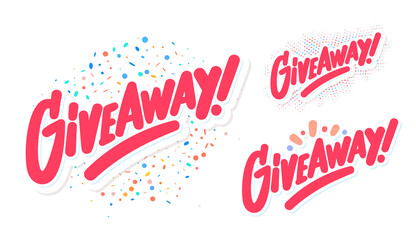 Giveaway. Vector handwritten lettering set.