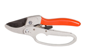 Garden pruner with red handle