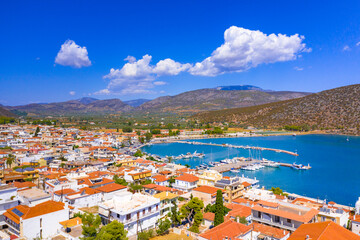 Naklejka na ściany i meble View of the picturesque coastal town of Ermioni, Peloponnese, Greece.