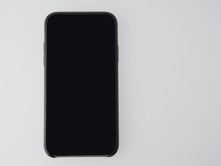 Black smartphone, isolated on white background