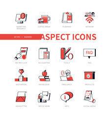 Business - modern line design style icon set