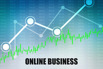 2d rendering Stock market online business concept. business Graph 