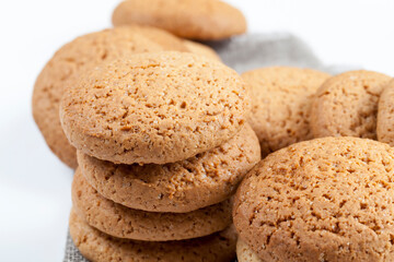porous structure of real round cookies, round cookies