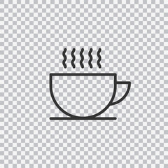 Coffee cup line icon, outline vector sign, linear pictogram isolated on transparent background. Symbol, logo illustration.