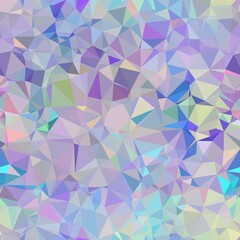 Seamless iridescent triangle pattern for surface pattern print. High quality illustration. Blue and purple holographic vivid trendy swatch. Funky contemporary graphic tile for background or textile.