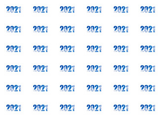 happy new year 2021 symbol of new year, 2021 blue with white clouds pattern
