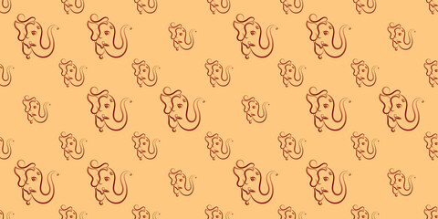 Ganesha The Lord Of Wisdom Seamless Pattern M_2109004