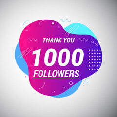 Thank You 1000 Followers Congratulation Banner