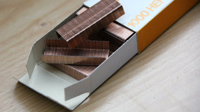 Closeup shot of details of a stapler