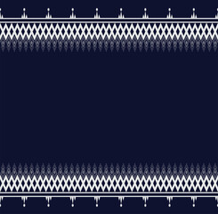 Geometric ethnic texture embroidery design with Dark Blue background design, skirt,carpet,wallpaper,clothing,wrapping,Batik,fabric, triangle shapes Vector, illustration pattern.eps
