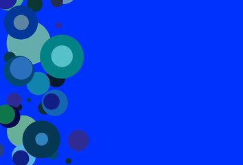 青地に青い円のバリエーション