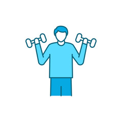 Morning exercise color line icon. Pictogram for web page, mobile app