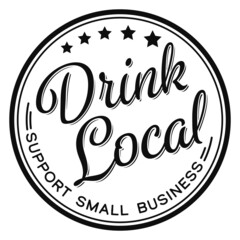 Drink Local badge - brewery icon - bars and brewery graphics - support small business - Distillery icon - Independent 