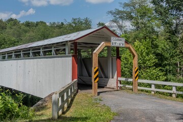 Fototapeta na wymiar Jacksons Mill Covered Bridge,Bedford County, Pennsylvania, USA