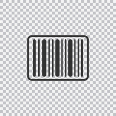 Barcode icon, label symbol. Simple, flat design for web or mobile app isolated on transparent background. Vector.