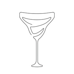 Alcohol cocktail. Continuous one line hand drawn vector illustration. Minimalist trendy contemporary design. Best for web, wall art, posters, prints, cards, menu concept and branding design.