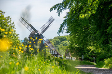 Blick auf die Mühle des Bauernhausmuseums Bielefeld