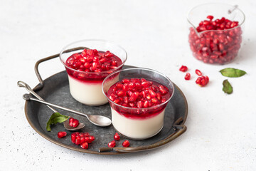 Malabi (muhallebi) milk pudding with pomegranate.
 Arabic desert	
