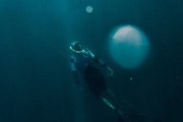 Man diving in the sea