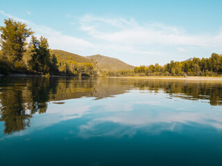 reflection of the sky in the river