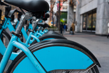 Rental bikes in an urban area
