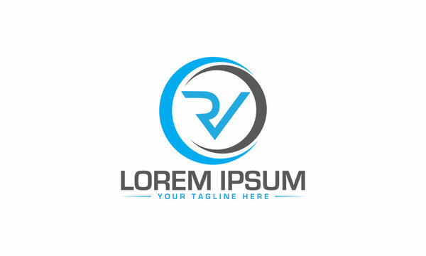 The Best Design RV logo unique modern minimalist simple creative abstract and vector