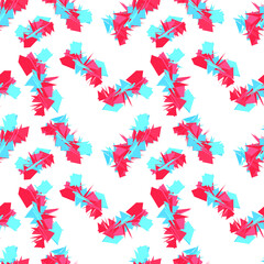 Bue and Red Abstract Pattern Expressionism Digital Illustration. Vector Design Seamless Modern Texture.