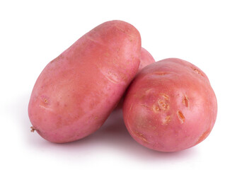 Perfect group of Raw Red Potatoes isolated on white background
