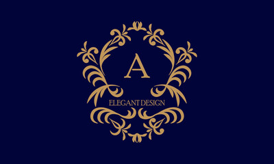 Exquisite monogram template with the initial letter A. Logo for cafe, bar, restaurant, invitation. Elegant company brand sign design.