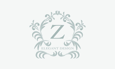 Monogram template with the initial letter Z. Logo for cafe, bar, restaurant, invitation. Business style and brand of the company.
