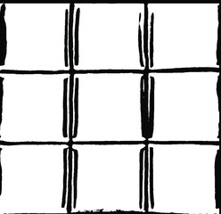 Rough, irregular texture composed of monochrome geometric elements. Overlay distressed grunge background. Abstract vector illustration. Isolated on white background. EPS10