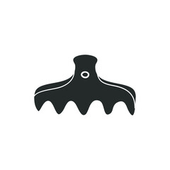 Hair Clip Icon Silhouette Illustration. Hairdresser Vector Graphic Pictogram Symbol Clip Art. Doodle Sketch Black Sign.