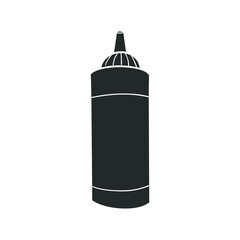 Ketchup Pot Icon Silhouette Illustration. Sauce Vector Graphic Pictogram Symbol Clip Art. Doodle Sketch Black Sign.