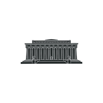 recommend clip art: Lincoln Monument Icon Silhouette Illustration. Washington DC Vector Graphic Pictogram Symbol Clip Art. Doodle Sketch Black Sign.
