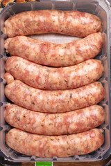 raw sausages vegetable snack protein seitan meatless soy wheat vegetarian or vegan snack ready to eat on the table healthy meal ingredient top view copy space food background rustic